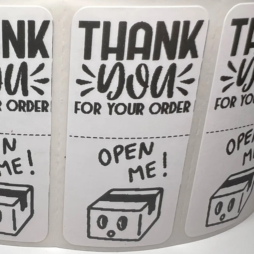 Set of 100 - Thank you / Open Me Seal Adhesive Packaging Label Stickers 2in​​​